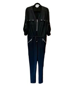 Michael Khor’s Black Women's Zip-Front Jumpsuit, Size L